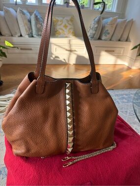 Valentino Leather Shoulder Bag with Chain